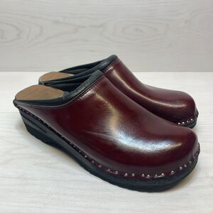 Troentorp Monet Clogs Women's Size 43 Bordeaux Leather Open Back Comfort Slip On